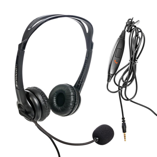 Spracht ZUM3500 Stereo 3.5mm and USB Dual Ear Universal Headset with Microphone | Office Headset for Computer, Smartphones & Tablets | Plug-and-Play…