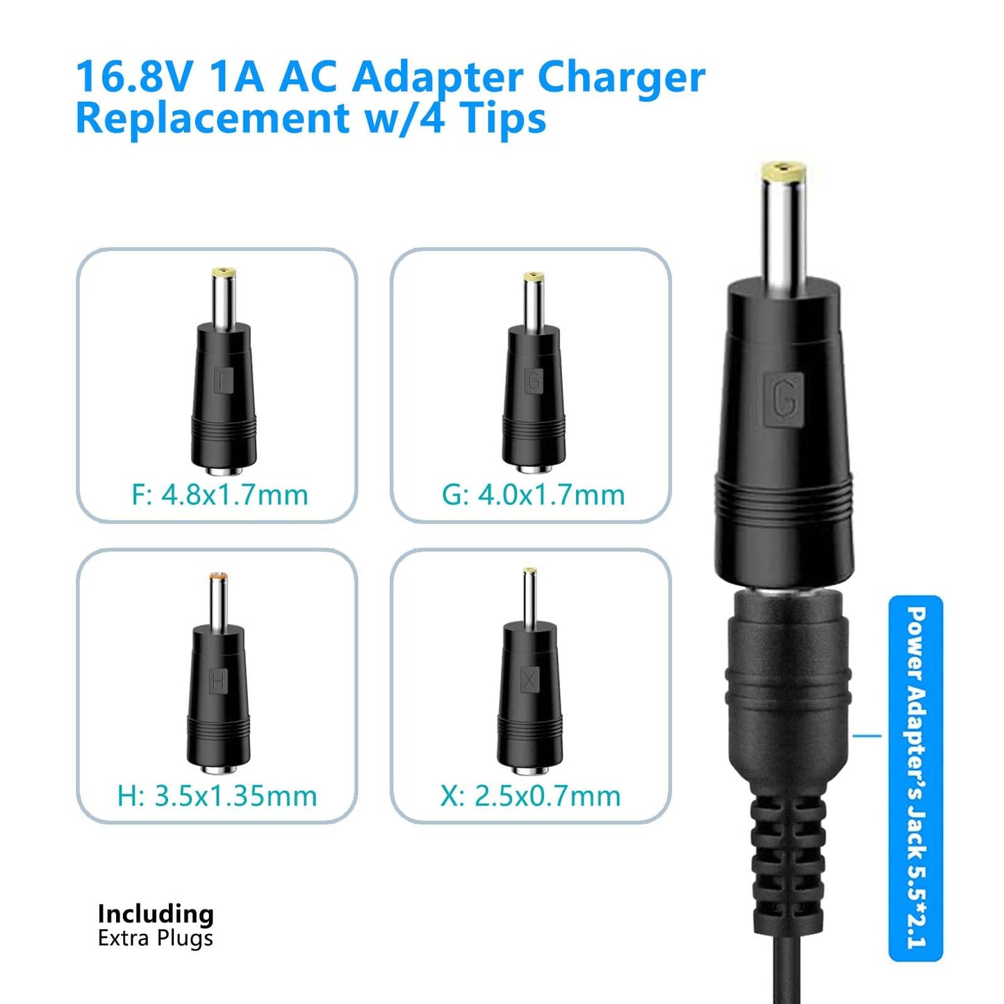 16.8V AC DC Power Supply Adapter Replacement for LifePro Sonic, Sonic Mini, Sonic Pro,Fusion X, Sonic Pro, Youdgee H1 Mini, Mebak 3, DamKee DK-01 02…