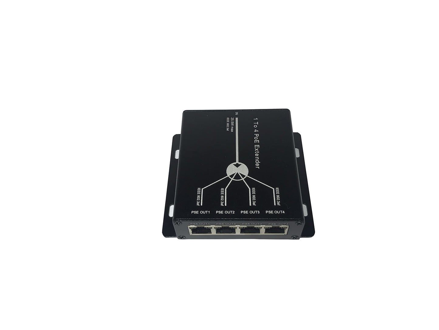 HKBTM POE Extender RJ45 4-Port 10/100M IEEE802.3at (Power-in) to IEEE802.3af (Power-Out) for Ethernet/PoE Power AP, IP Camera, IP Telephone and Other