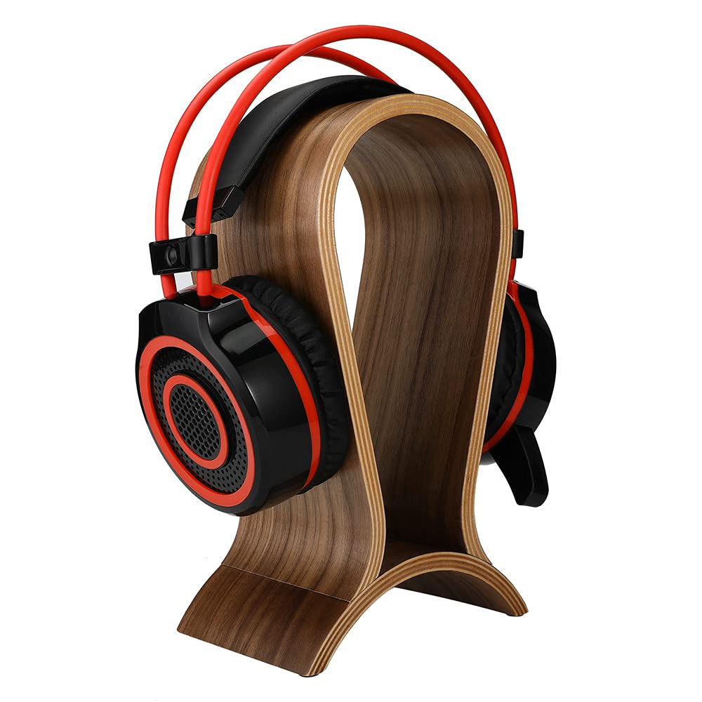 Headphone Stand Wood, Headset Stand for Desk, Walnut Gaming Headphone Holder Compatible for Sennheiser, Bose, Beats, Razer, AKG, Airpod Max, HyperX…