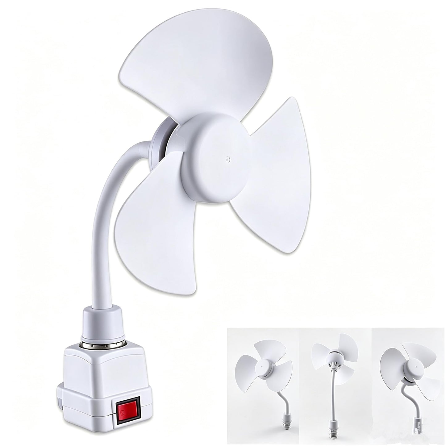 VEROH E27 Socket Fan Kit with Plug Adapter, Mini Quiet Electric Fan，1