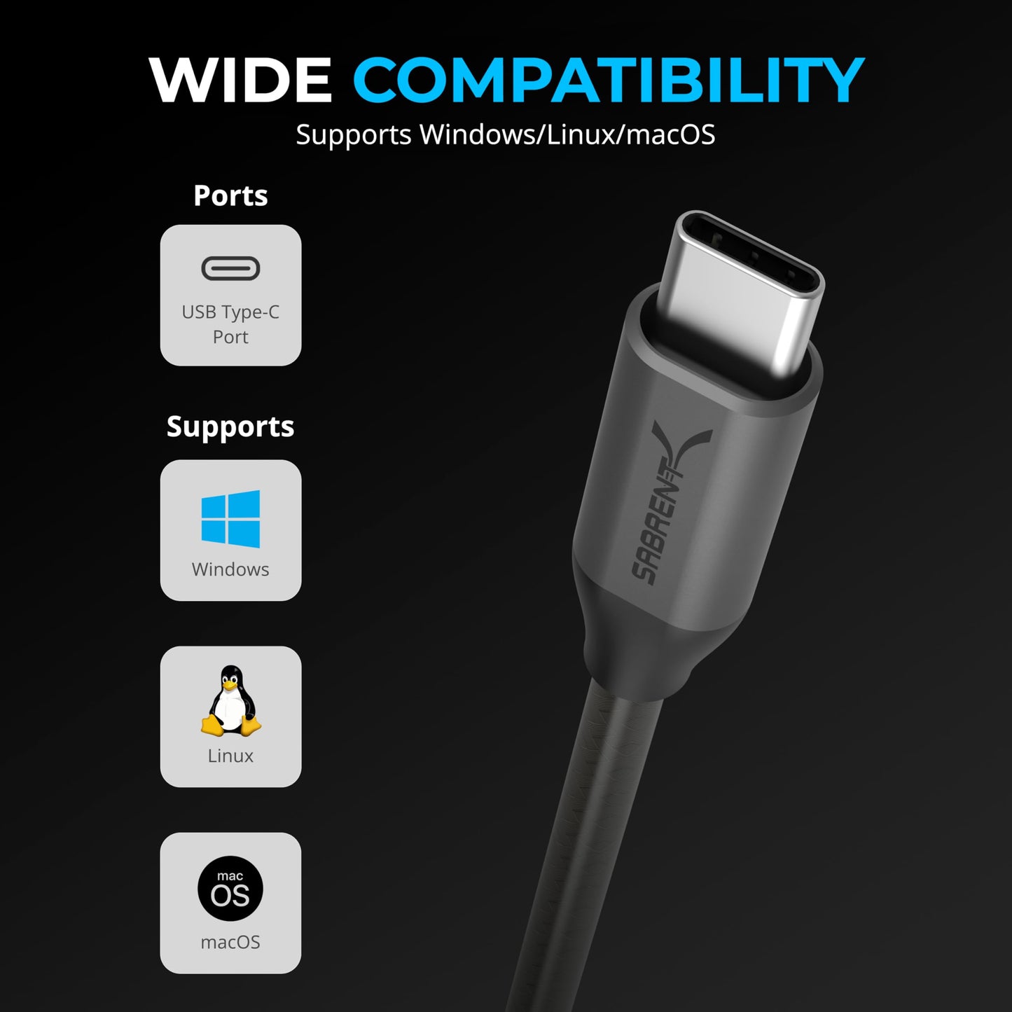 SABRENT USB-C to DB9 Serial RS-232 Adapter Cable 3FT, Prolific PL2303GS Chipset, USB 2.0, 1bps-12Mbps Baud Rate, for POS Terminals, Modems, GPS