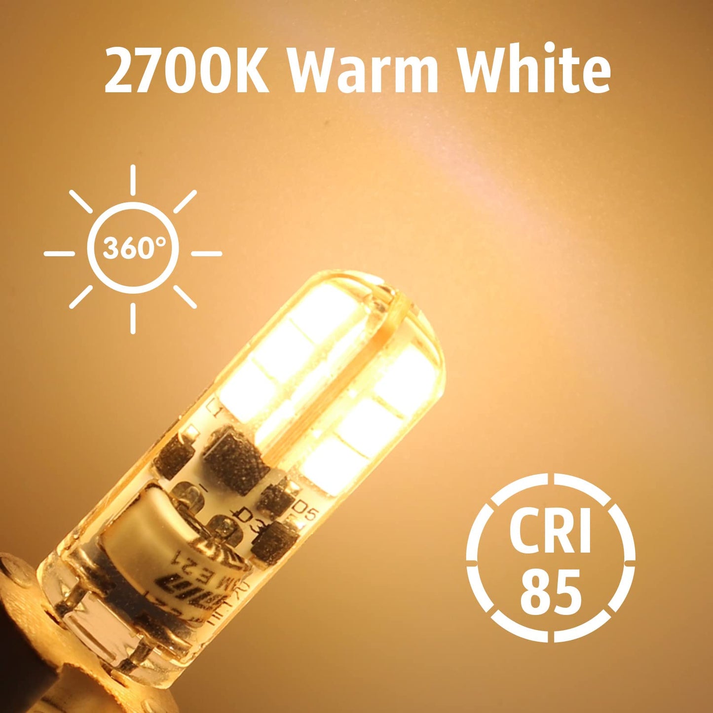YUIIP G4 LED Bulb 2W, 12V JC G4 Bi Pin Bulb, 20W Halogen Bulb Replacement, Warm White 2700K G4 LED Light Bulbs for Under Cabinet Puck Light