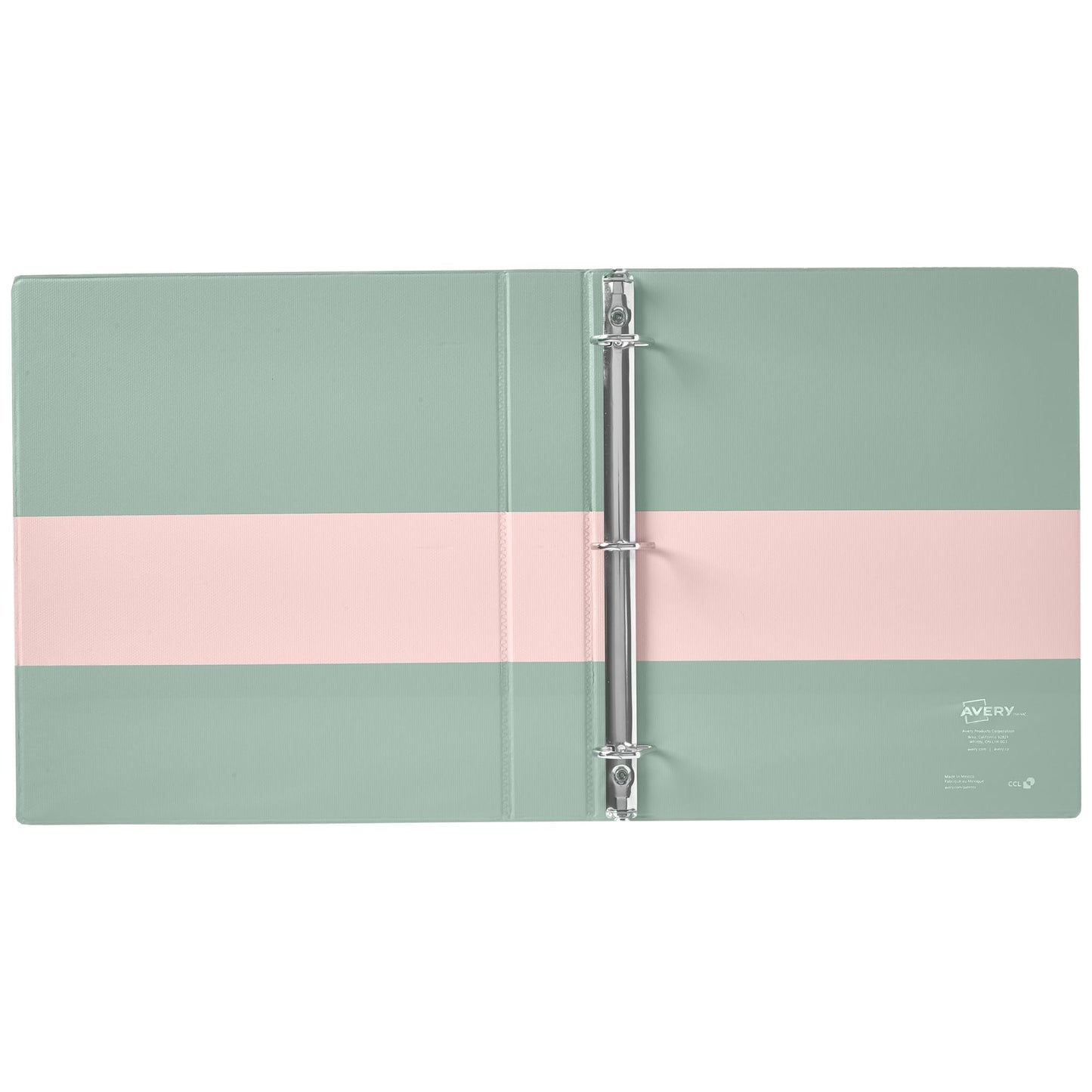 Avery Two-Tone Durable View 3 Ring Binder, 1.5 Inch Slant Rings, Blush/Sage Binder (17234)