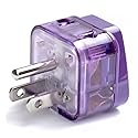 AC Power Travel Adapter Plug for US Canada South & North America/with Dual Plug-in Ports and Surge Protection/Grounded
