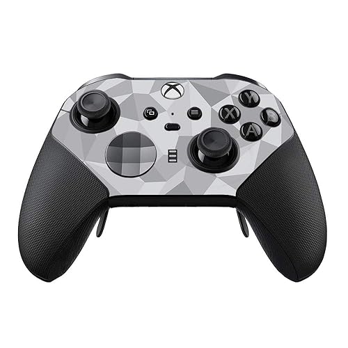 MightySkins Skin Compatible with Xbox Elite Series 2 Controller - Gray Polygon | Protective, Durable, and Unique Vinyl Decal wrap Cover | Easy