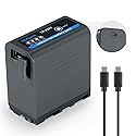 Neewer 10500mAh NP-F970 Replacement Battery, 4.8Hrs Full Charge Time, 20W PD Fast Charging USB C Cable, Rechargeable Camera Camcorder Video Light