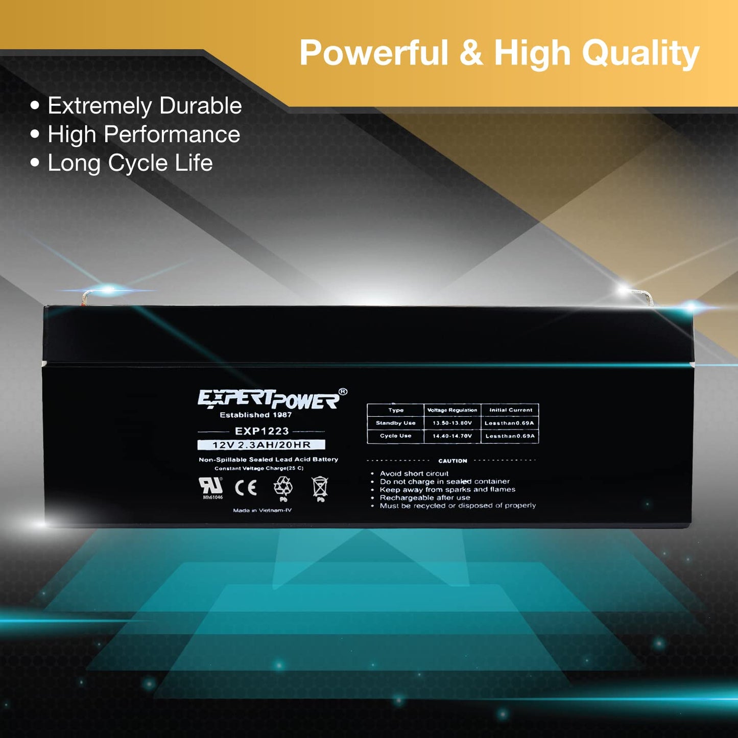 ExpertPower® 12 Volt 2.3 Ah Rechargeable Battery // EXP1223