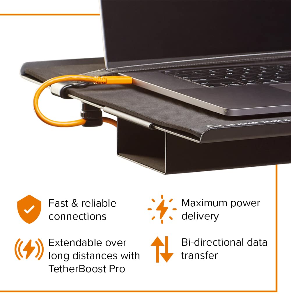 TetherPro USB-C to USB-C, 5Gbps Gen 1, 15' (4.6m), Non-Reflective Black