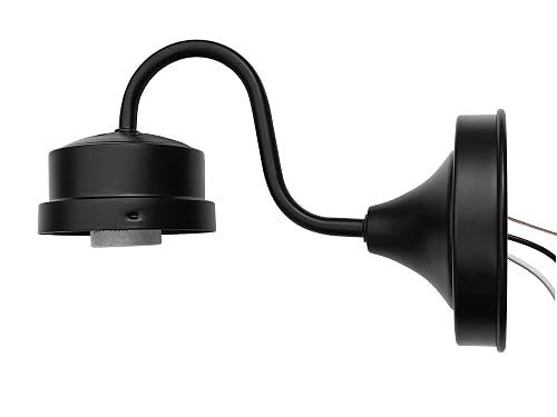 THINKCHANCES Matt Black Metal Wall Mount Bent Tube Light Sconce Fixture for Entryway Porch Patio Work with Wide Mouth Ball Mason Jars