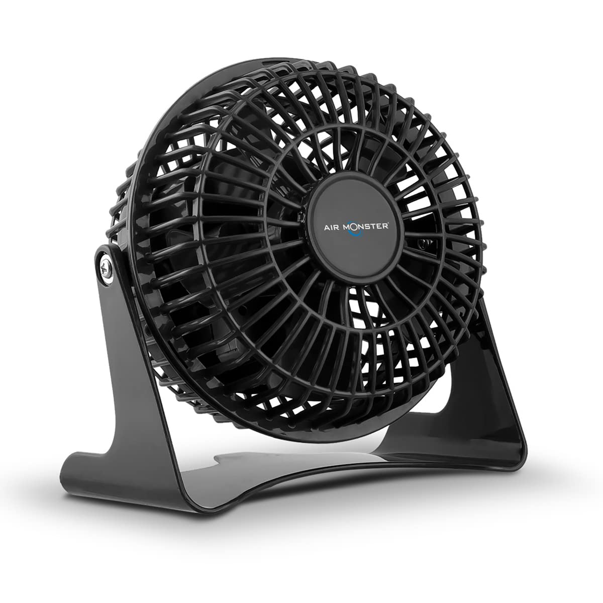 Air Monster 4 Inch Quiet Desk Fan, Black