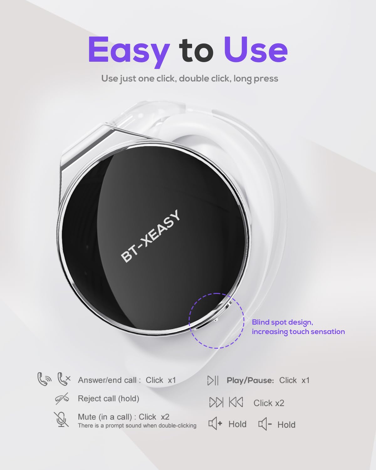On Ear Headphones Bluetooth 5.4, Noise Cancelling Open Ear Headphones Wireless, Water-Drop Shaped Clip On Sport Headset Bluetooth with 4 Microphone…