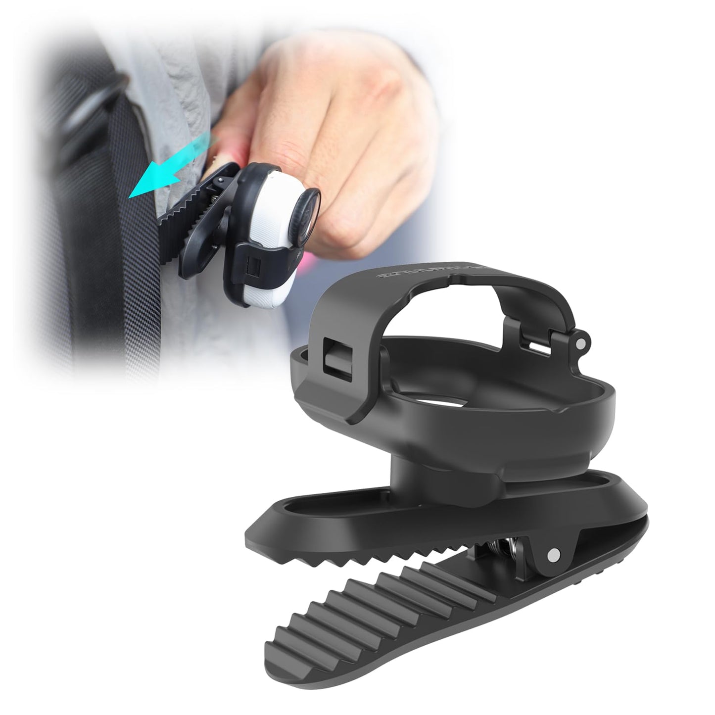 CAPART 360° Rotatable Backpack Clip Mount for Insta360 GO 3S and GO 3, Quick-Release Vertical and Horizonal Vlogging, Adjustable Pivoted Clip, Widely