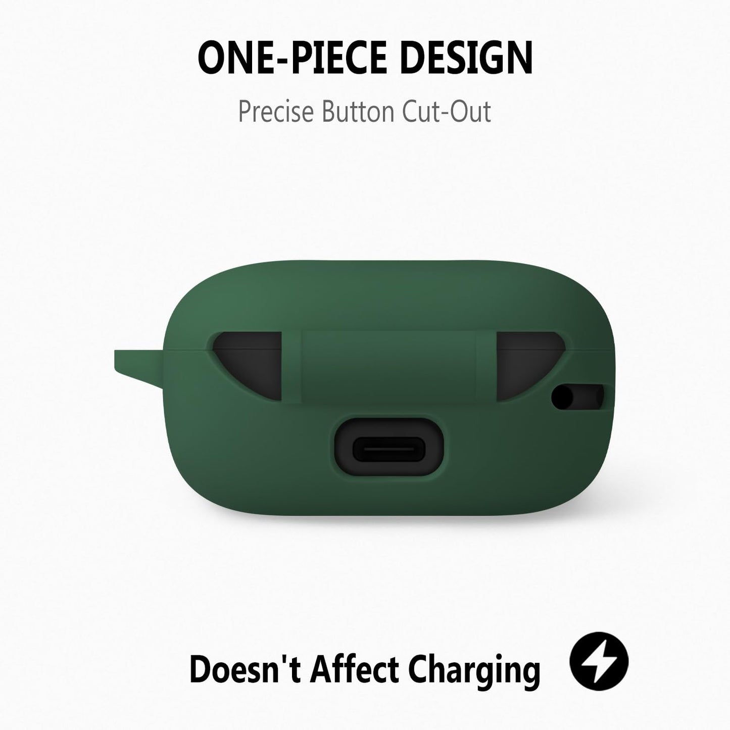 Geiomoo Silicone Cover for Anker Soundcore P31i Case, Anker Soundcore R60i NC Case, Soft Flexible Scratch Resistant Protective with Carabiner (Emerald