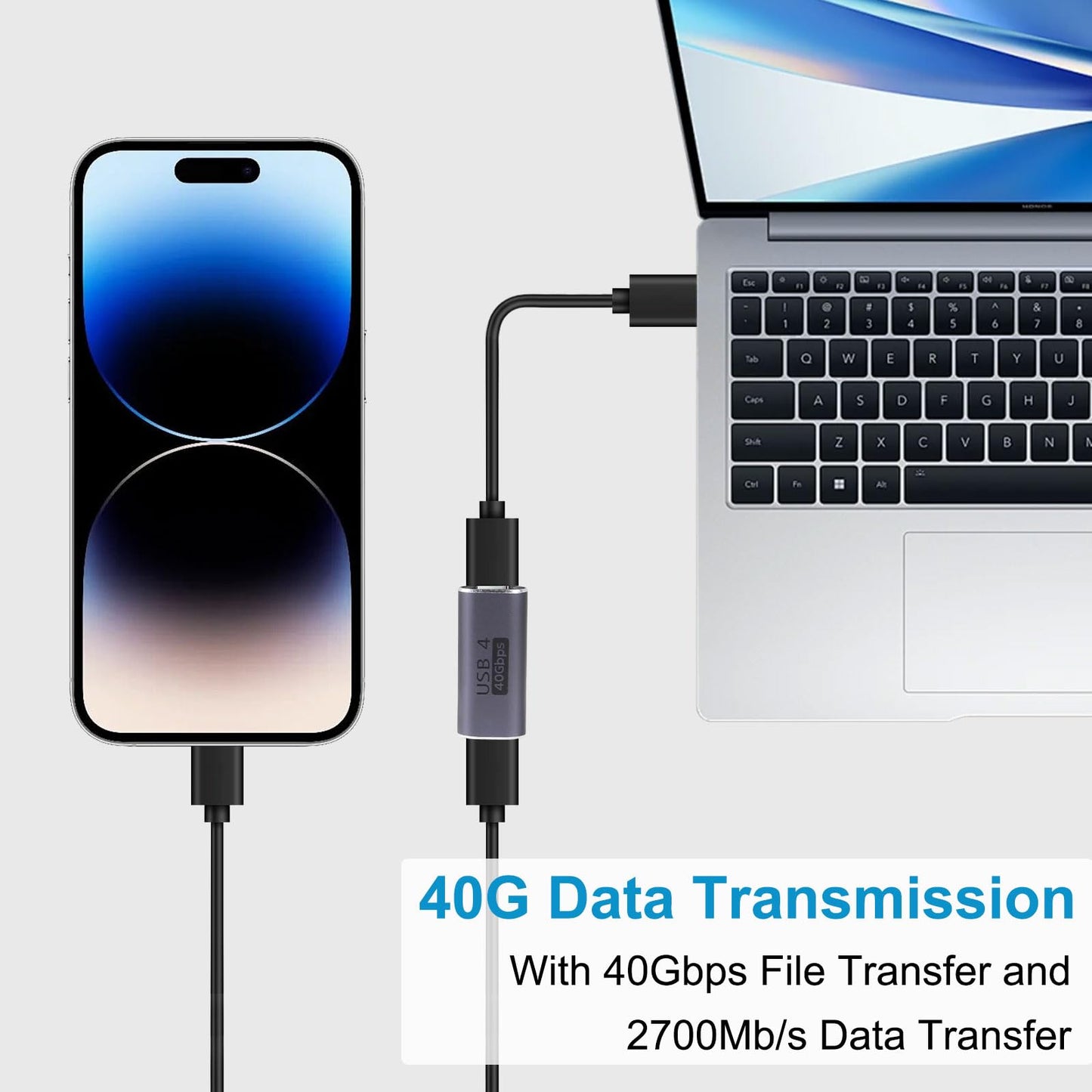 JUZITAO 4PCS USB C Coupler Extender Adapter Type C Female to Female Adapter Extender with 40 Gbps PD 100W 8K 60hz Video Compatible for Thunderbolt…