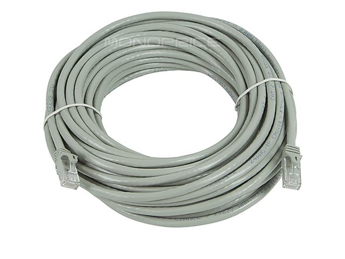 Monoprice Cat6 Ethernet Patch Cable - RJ45, Stranded, 550Mhz, UTP, Pure Bare Copper Wire, 24AWG, 50 Feet, Gray - Flexboot Series