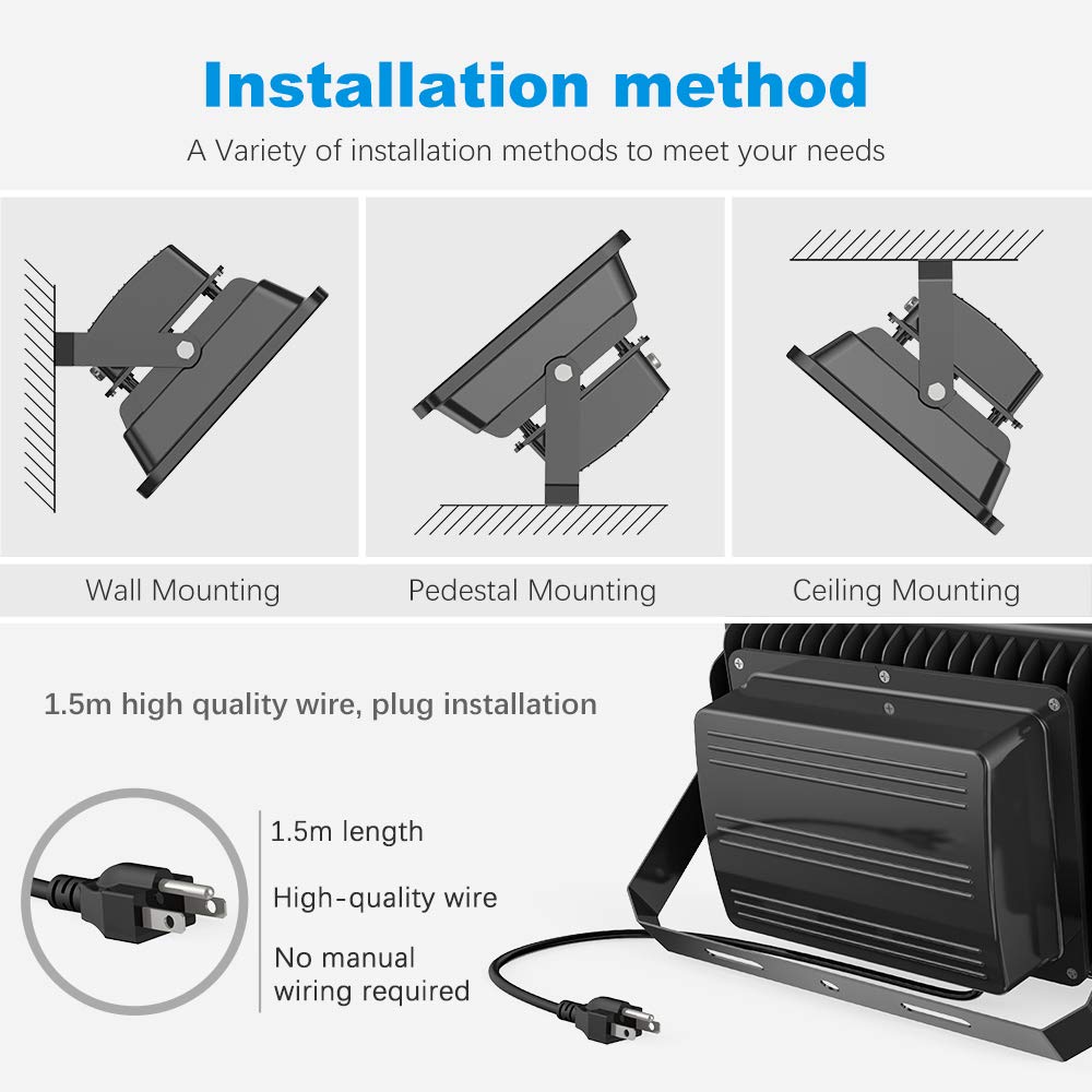 SOUTHLEVY 200W LED Flood Lights 6000K Daylight White Lighting Fixtures Super Bright 20000lm Outdoor Security Lights IP66 Waterproof 110-285V