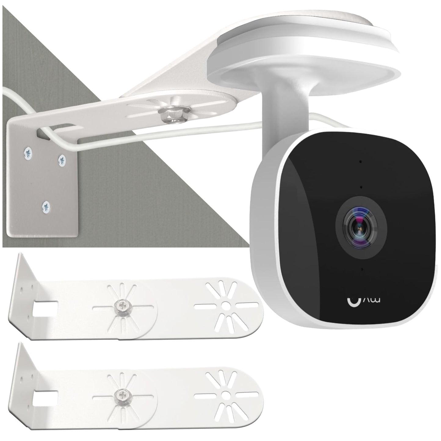 HIGCPTP 2PC Metal Wall Mount for myQ Smart Garage Security Camera, with Two mounting Options, Flexible Positing Your Camera for Better View Angle