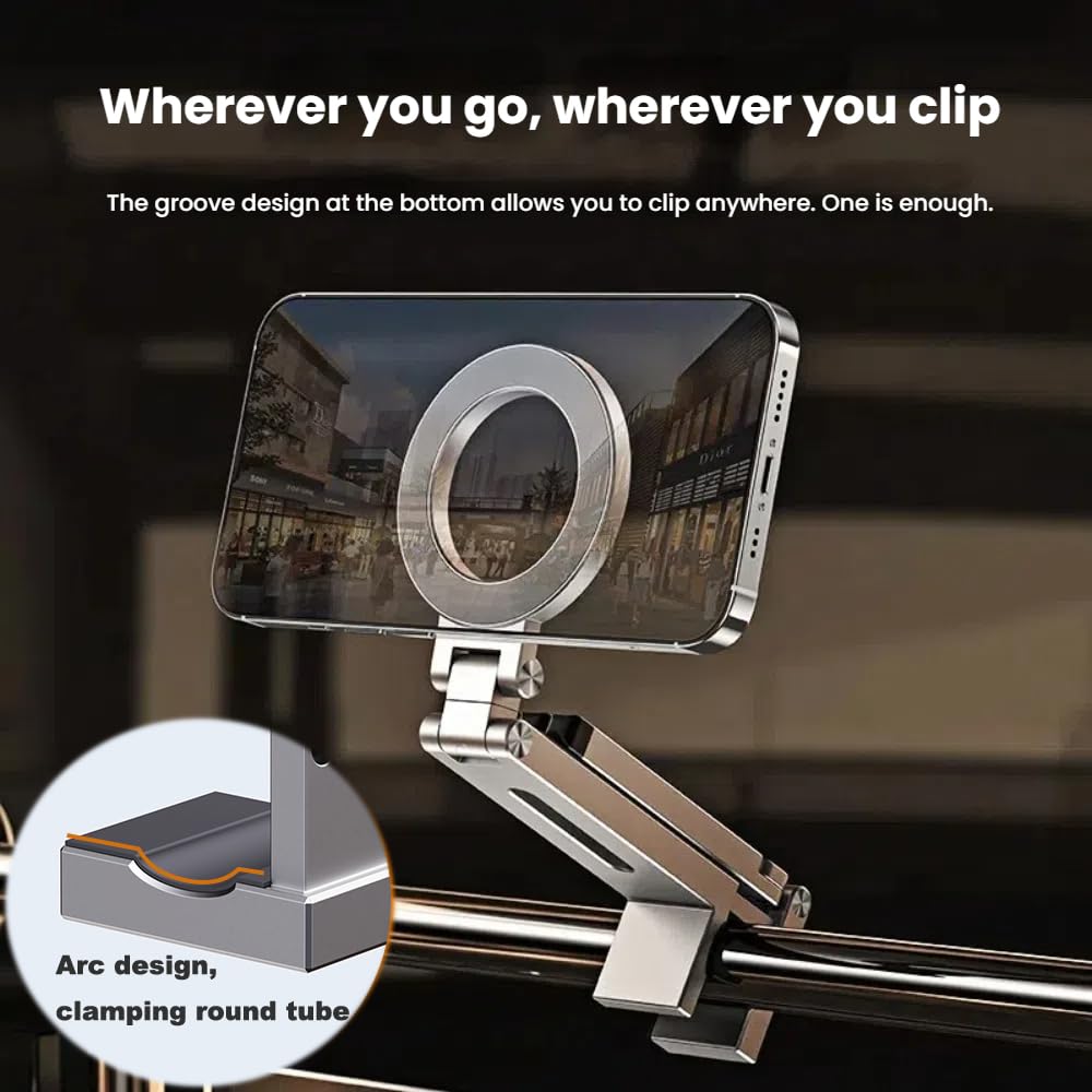 Magnetic Pocket Tripod for MagSafe,Foldable Multifunctional Airplane Phone Holder, Desk Stand,Portable Handheld Travel Photography Stand,with