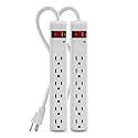 Belkin Power Strip Surge Protector - 6 AC Multiple Outlets, 2 ft Long Heavy Duty Metal Extension Cord for Home, Office, Travel, Computer Desktop