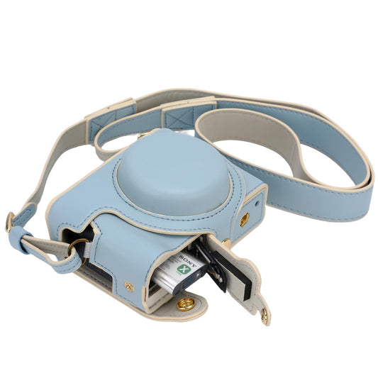 ZV1 Camera Case - Vintage PU Leather Camera Case for Sony ZV1 ZV-1 DSLR Camera Protective Leather Camera Case Bag with Camera Shoulder Strap (blue)