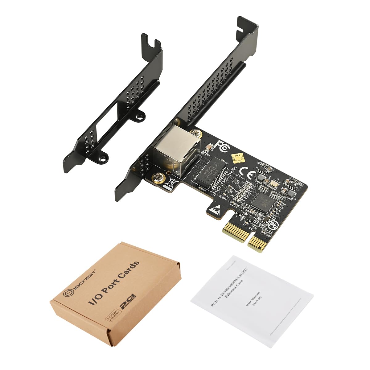 IO CREST 5.0GB PCIe Network Card - PCIe to 5.0 Gigabit Ethernet Network Card, Supports Windows 11/10/8.1/8/7, Win Server 2022/2019/2016, Linux