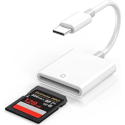 iPhone SD Card Reader USB C, Digital Camera Adapter iPhone 17, Trail Camera SD Card Reader USB C Memory Card Reader for iPhone