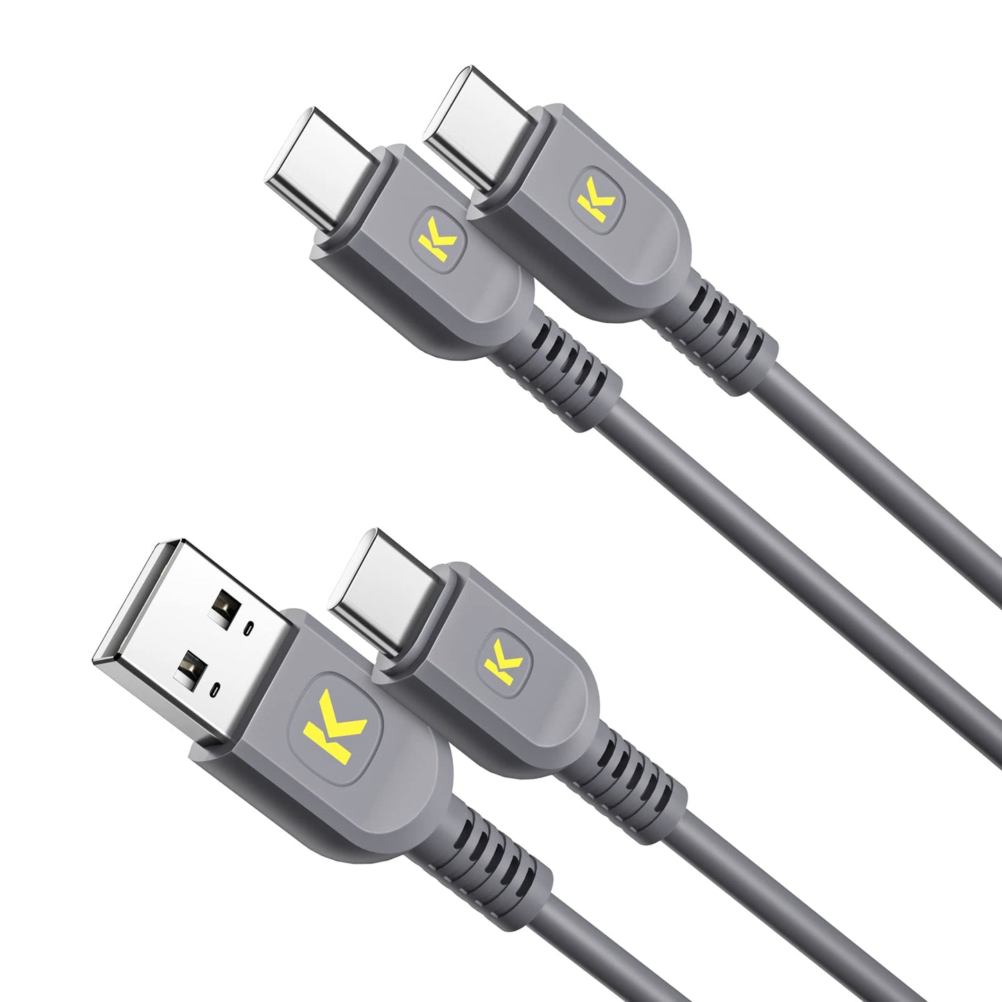 Fanttik USB C to USB C Cable(65W) & USB A to USB C Cable (18W), for iPhone 15/15Pro,MacBook Pro 2020, iPad Pro 2020, iPad Air 4, Samsung Galaxy