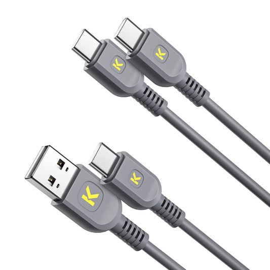 Fanttik USB C to USB C Cable(65W) & USB A to USB C Cable (18W), for iPhone 15/15Pro,MacBook Pro 2020, iPad Pro 2020, iPad Air 4, Samsung Galaxy