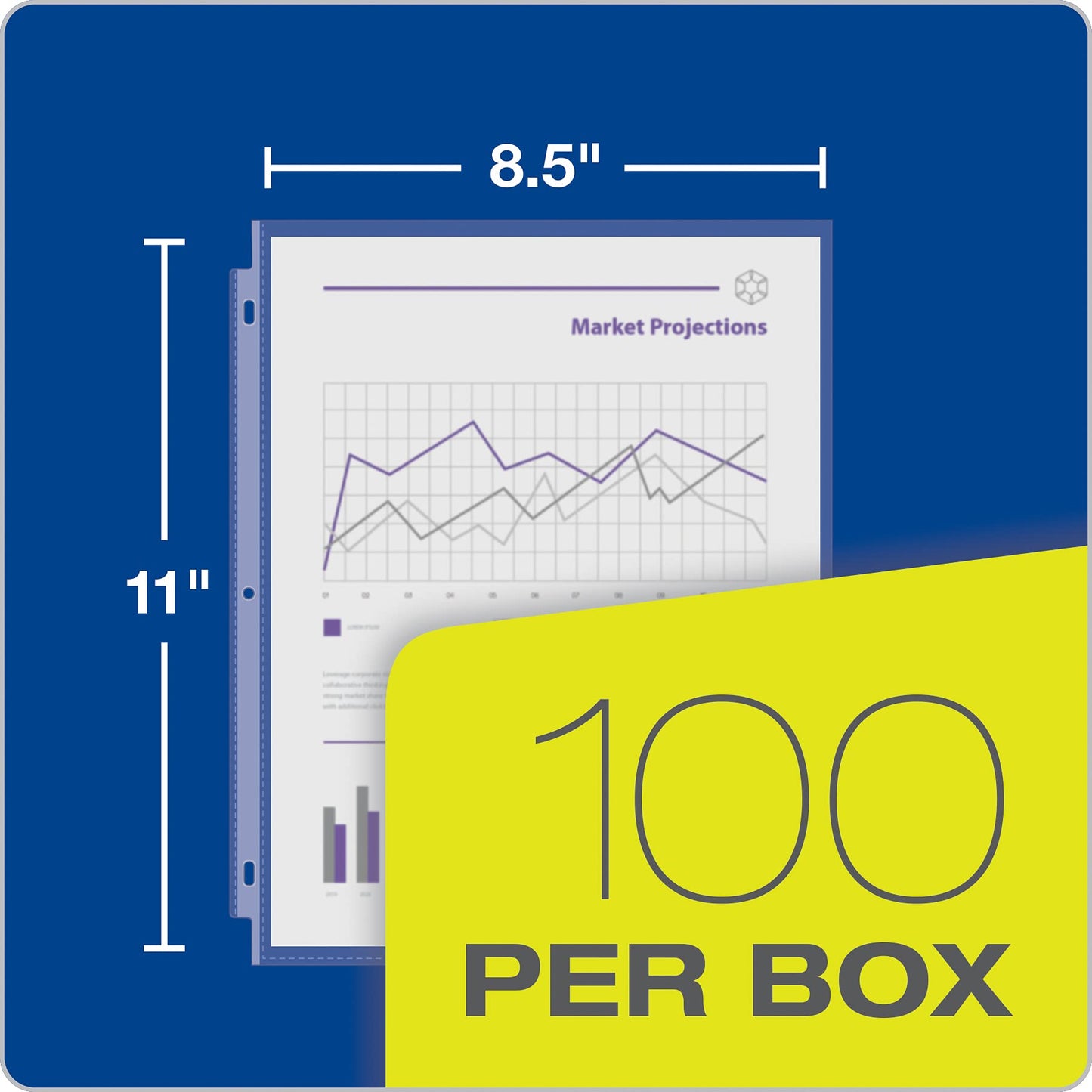 Oxford Sheet Protectors, 100 Pack, Letter Size (8.5 x 11), Heavy Duty Clear Sheet Protectors for 3 Ring Binder, Top Loading, Reinforced Holes