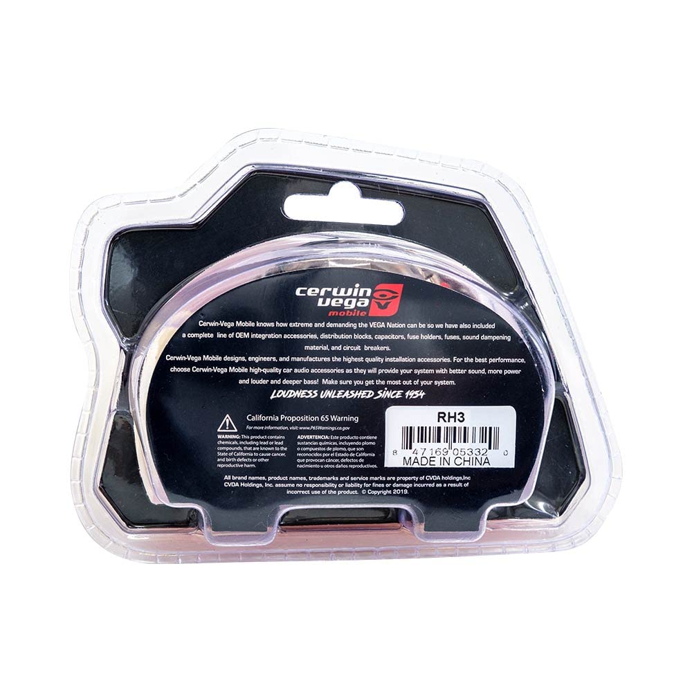 Cerwin Vega Mobile RH3 2-Channel RCA 3 ft. Ultra Long Grain OFC Twisted Pair Single Molded Ends Split Brass Tip Cable