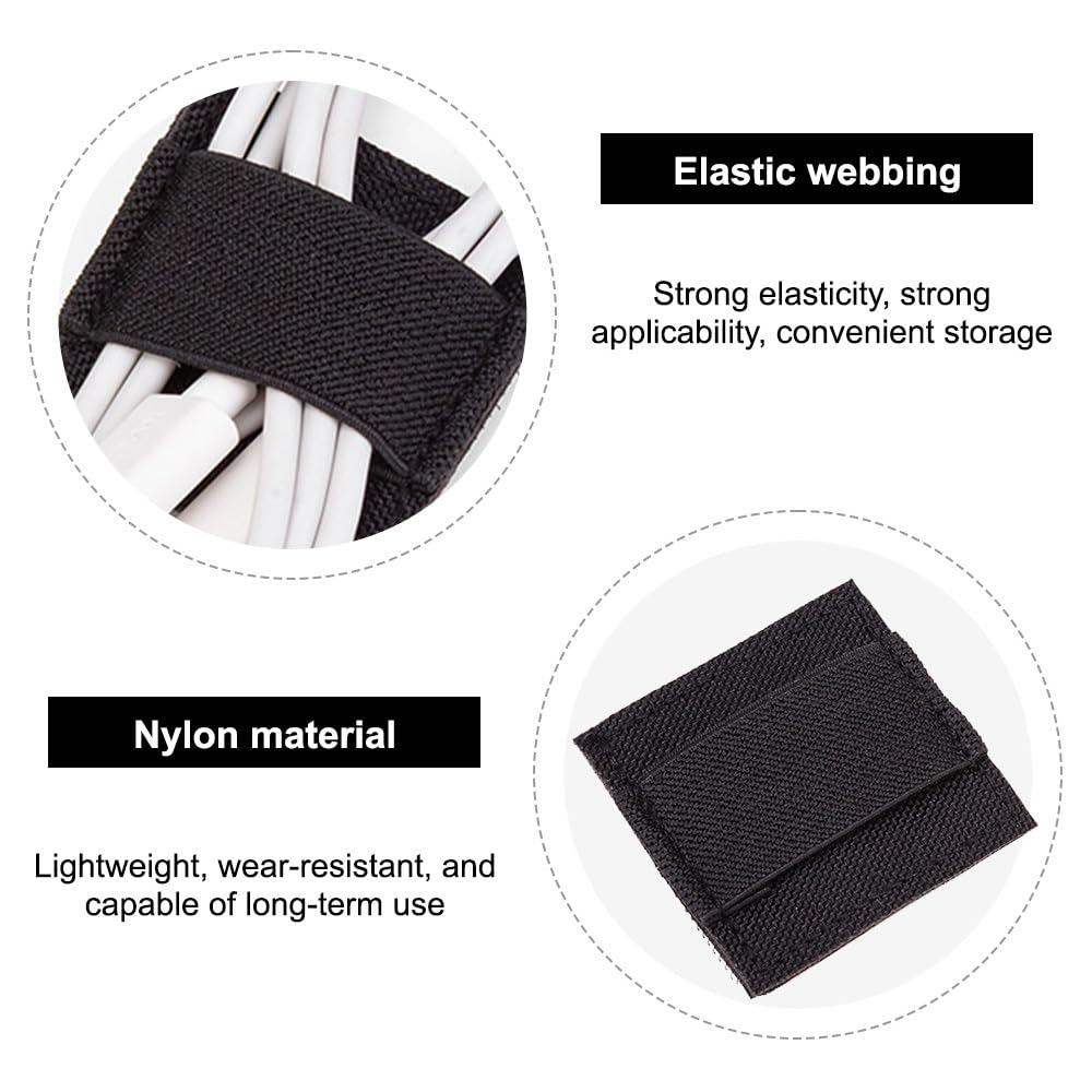 Tactical Cable Storage Sticker, Hook & Loop Headset Cable Tie, Elastic Headset Wire Organizer for Helmet, Headset, Walkie-talkie, Vest
