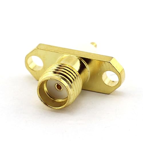 DGZZI 5-Pack SMA Female RF Coaxial Adapter 2 Holes Panel Mount Solder Post Plug Jack Connector