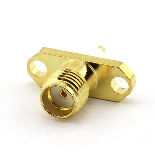 DGZZI 5-Pack SMA Female RF Coaxial Adapter 2 Holes Panel Mount Solder Post Plug Jack Connector