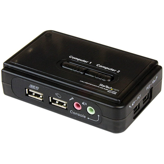 StarTech 2-Port USB VGA KVM Switch 2048x1536 60Hz Audio, Single (SV211KUSB)