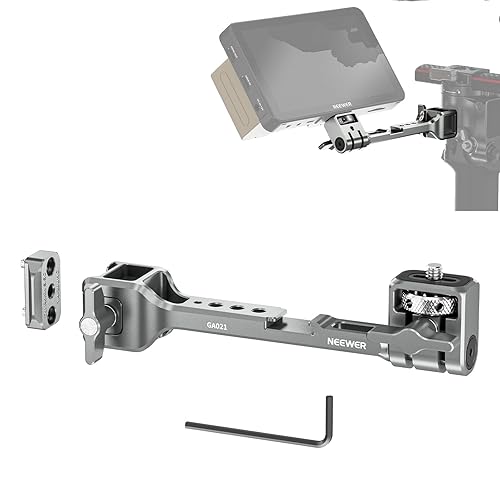NEEWER NATO Monitor Mount for RS Gimbal, 360° Rotatable Field Monitor Holder with NATO Clamp Cold Shoe 1/4" Threads Compatible with DJI RS5 RS4 RS4