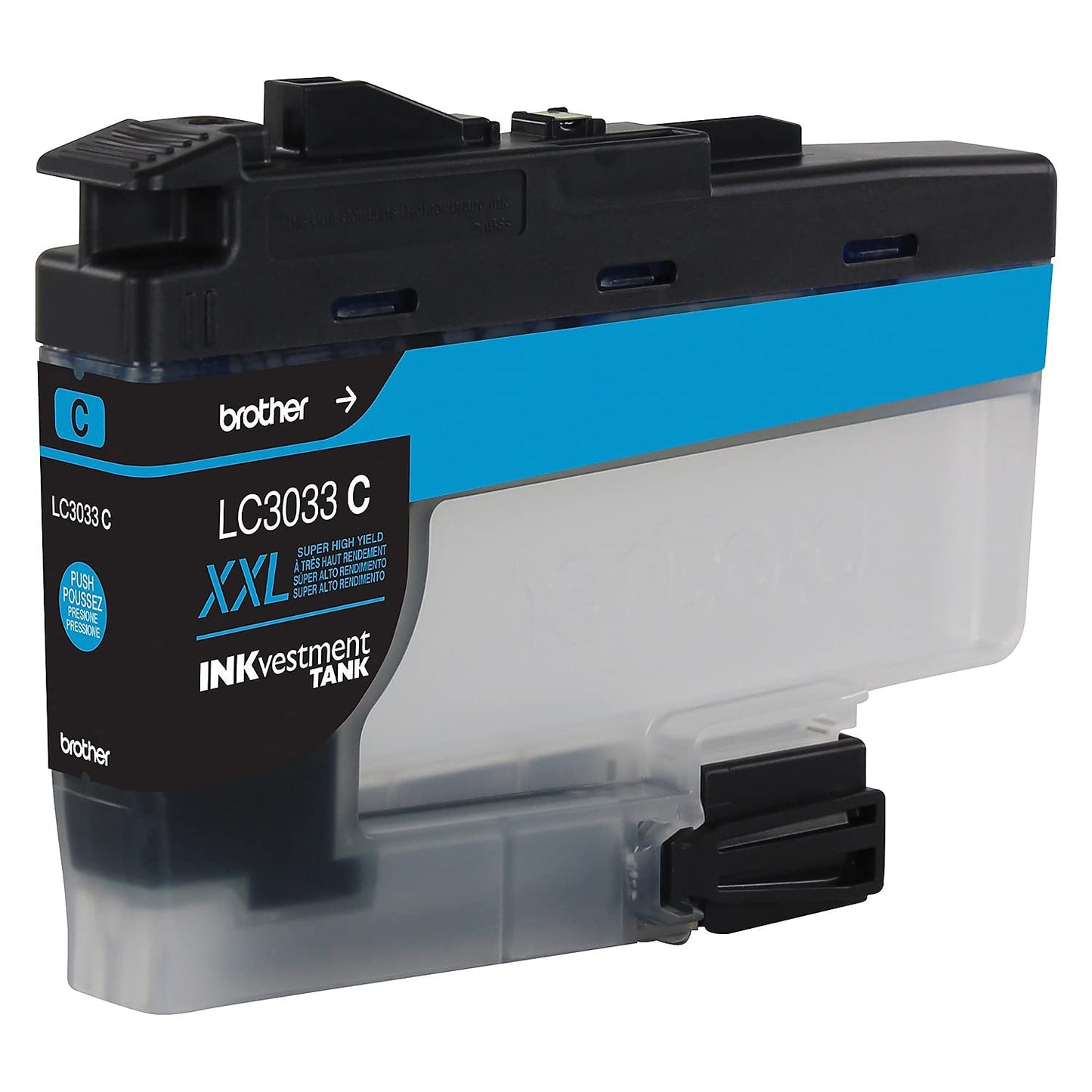 Brother Genuine LC3033C, Single Pack Super High-Yield Cyan INKvestment Tank Ink Cartridge, Page Yield Up to 1,500 Pages, LC3033, Amazon Dash