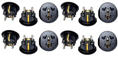 Ckitze 12 Pack USA to Europe Germany, France Plug Adapter - Type E/F Schuko Grounded American to European Plug Adapter - CE Certified for Mobile Cell…