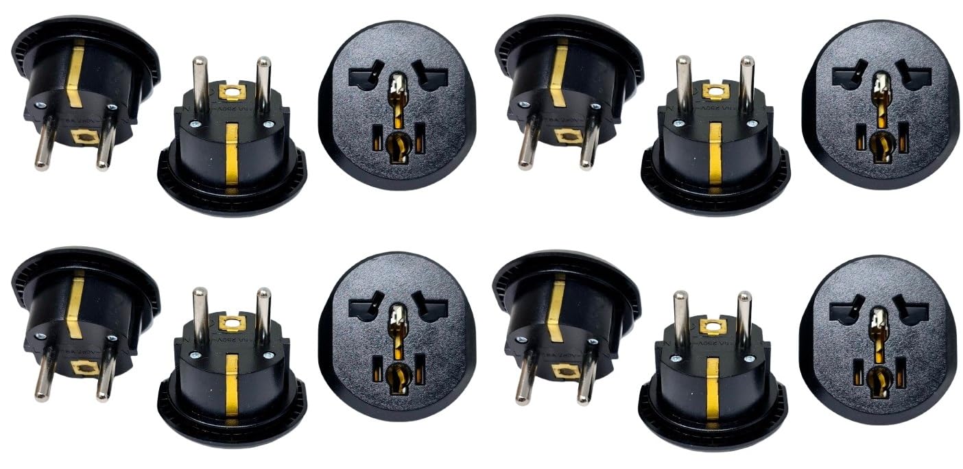Ckitze 12 Pack USA to Europe Germany, France Plug Adapter - Type E/F Schuko Grounded American to European Plug Adapter - CE Certified for Mobile Cell…