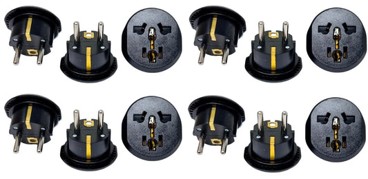 Ckitze 12 Pack USA to Europe Germany, France Plug Adapter - Type E/F Schuko Grounded American to European Plug Adapter - CE Certified for Mobile Cell…