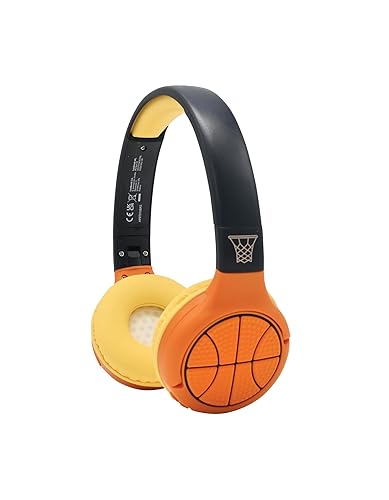LEXiBOOK - Basketball - 2-in-1 Bluetooth & Wired Headphones with Microphone and Control Button, Foldable and Adjustable, Long Lasting Rechargeable…