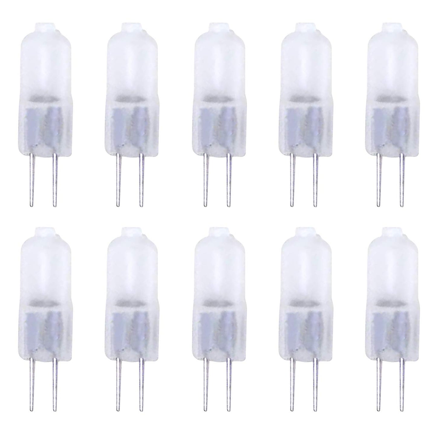 10 Pack SOFT FROSTED LENSE 20W AC DC 12V Light Bulb Replacement JC G4 2Pin Base Halogen Office Landscape WarmerLamp 12 Volt 20 WATTS Bi-Pin Warm Clear
