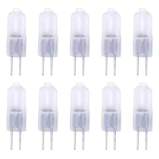 10 Pack SOFT FROSTED LENSE 20W AC DC 12V Light Bulb Replacement JC G4 2Pin Base Halogen Office Landscape WarmerLamp 12 Volt 20 WATTS Bi-Pin Warm Clear