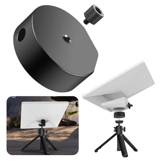 Tripod Adapter for Starlink Mini, AIRYSEE Premium Aluminum Alloy Travel Tripod Adapter 1/4"~20 and 3/8"~16 Threaded - Starlink Mini Accessories