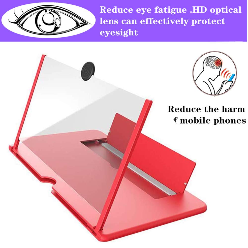 3D Screen Magnifier 12-inch HD Mobile Smartphone Video Magnifier Support X / 8/8 Plus / 7/7 Plus / 6 / 6s / 6 Plus / 6s Plus and All Other Smartphones