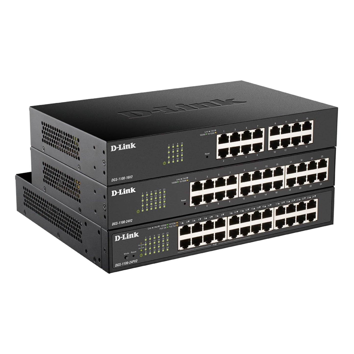 D-Link Ethernet Switch, 16 Port Easy Smart Managed Gigabit Network Internet Desktop (DGS-1100-16V2)