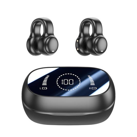 Bitstik Open-Ear Wireless Headphones Bluetooth Clip On Mini Earbuds Charging Case Ear Buds Sports Bone Conduction Headphones Earphones for Workout…