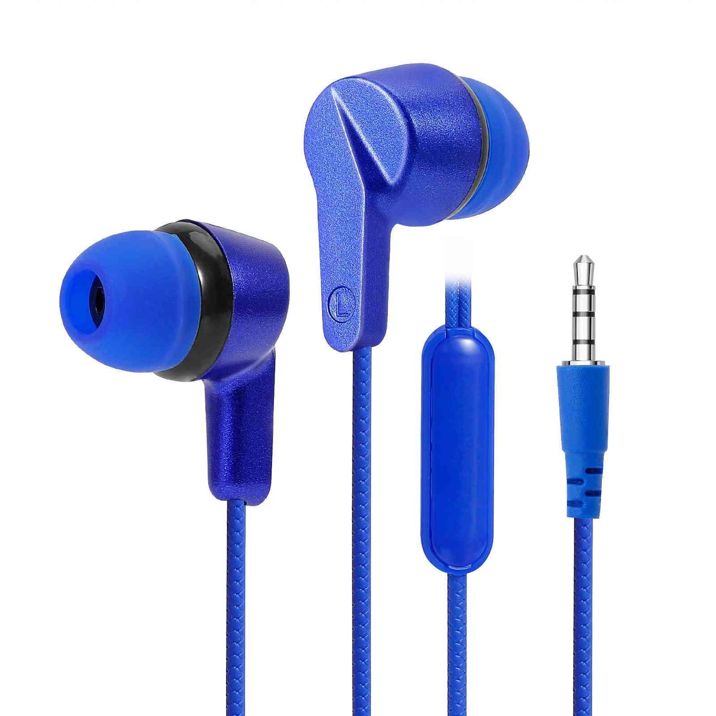 UrbanX Set of 4 R2 Wired in-Ear Headphones with Mic for Motorola Moto G Play (2021) with Tangle-Free Cord, Noise Isolating Earphones, Deep Bass…