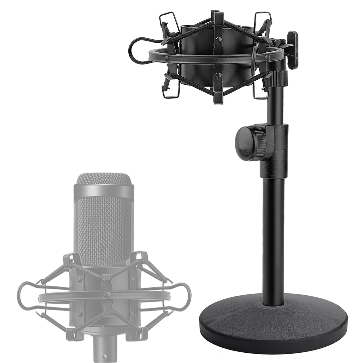 Desk AT2020 Stand, Adjustable Metal Table Mic Stand with Shock Mount for Audio Technica AT2020 AT2020USB+ AT2035 ATR2500x Condenser Studio Microphone