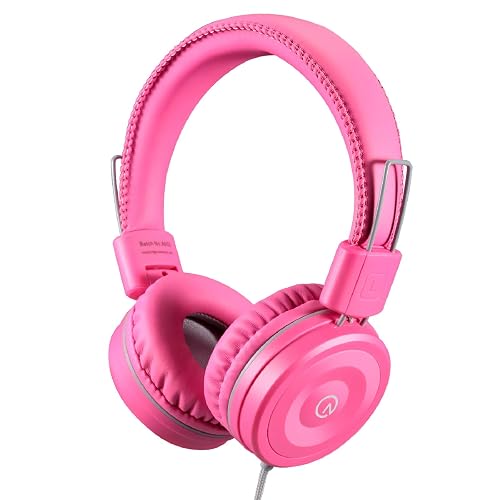 noot products Kids Headphones K22 Foldable Stereo Tangle-Free 5ft Long Cord 3.5mm Jack Plugin Wired On-Ear Headset for iPad/Amazon Kindle